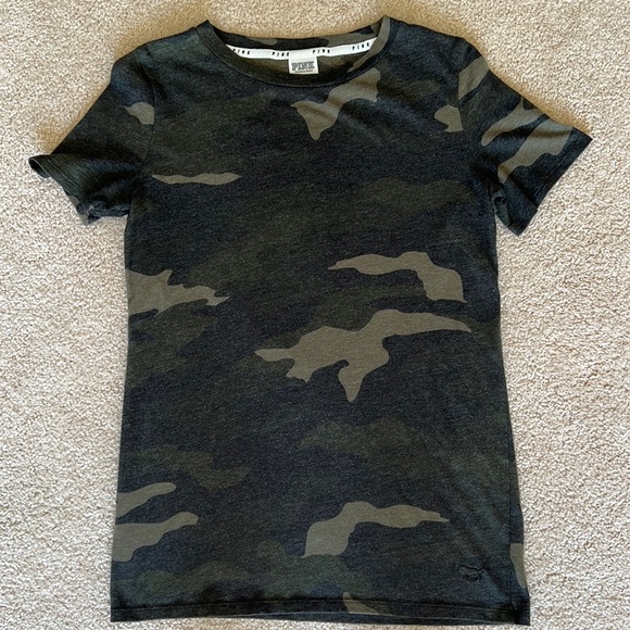 PINK Victoria's Secret Tops - Victoria’s Secret PINK Camouflage T-Shirt